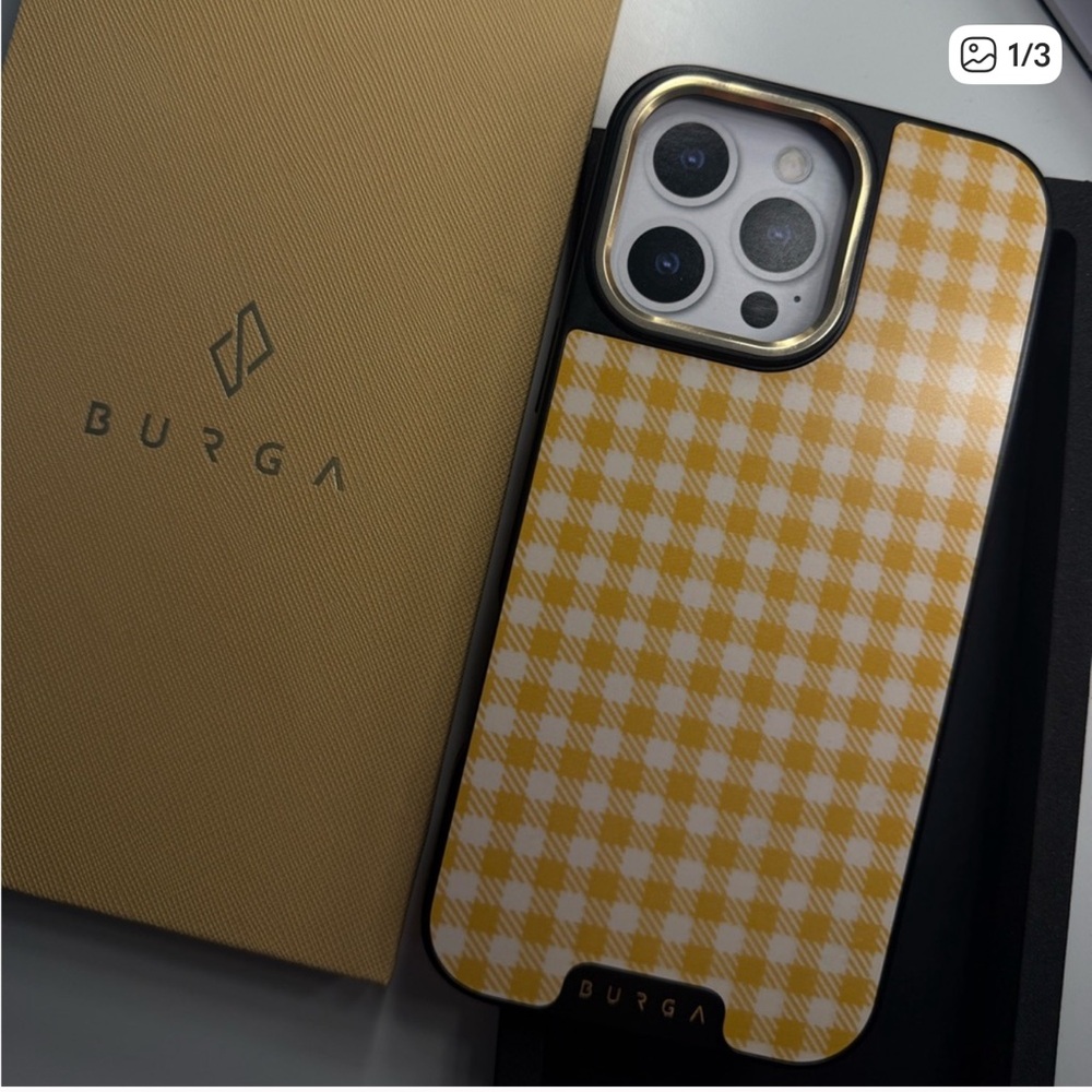 Burga Yellow Checkered Phone Case iPhone 16 pro max